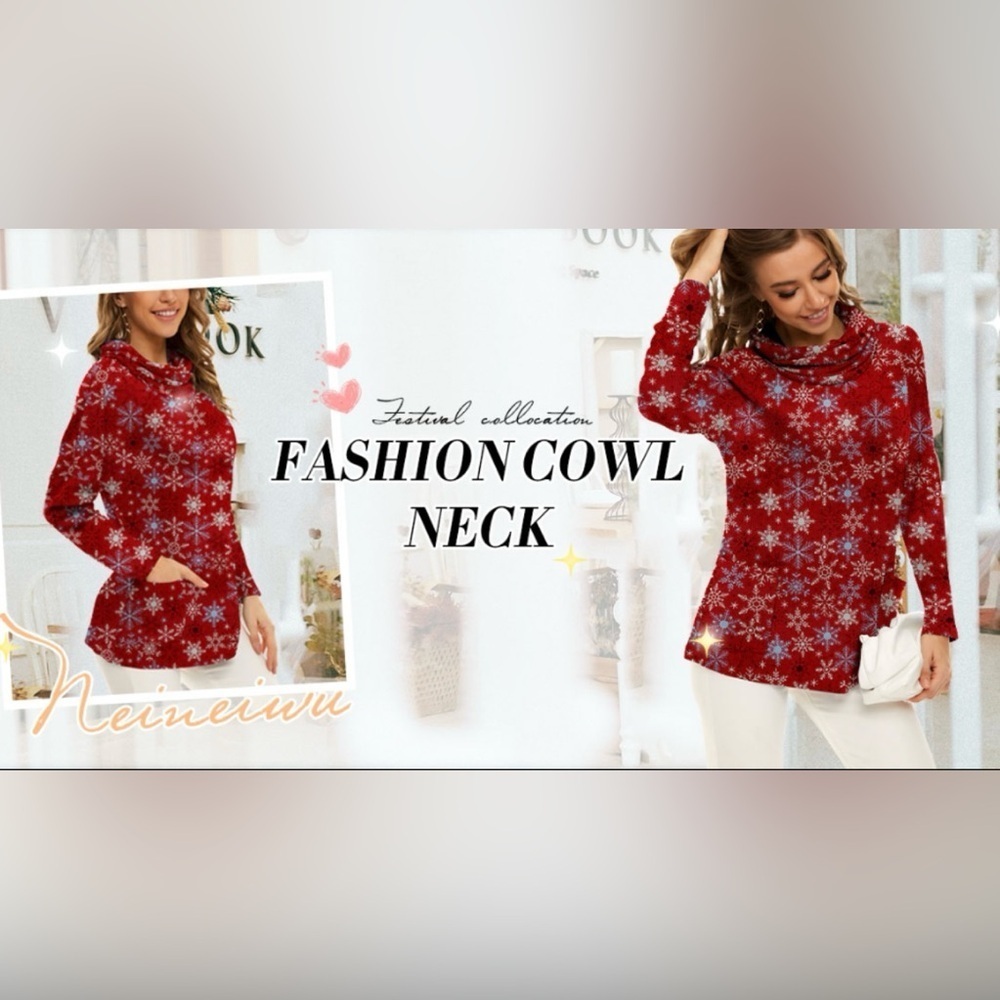 🆕 Women’s Long Sleeve Cowl Neck Sweater Small